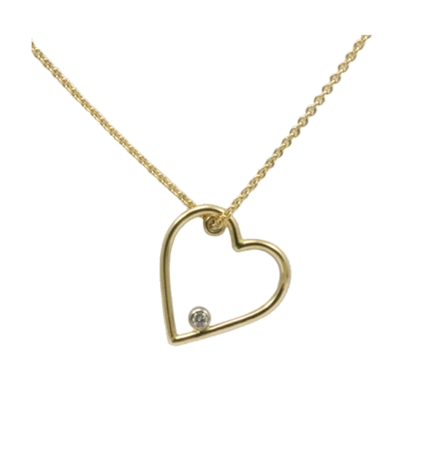 Halskette Herz Necklace Heart Diamond Gold Diamant Brillant Schmuck Valentinstag